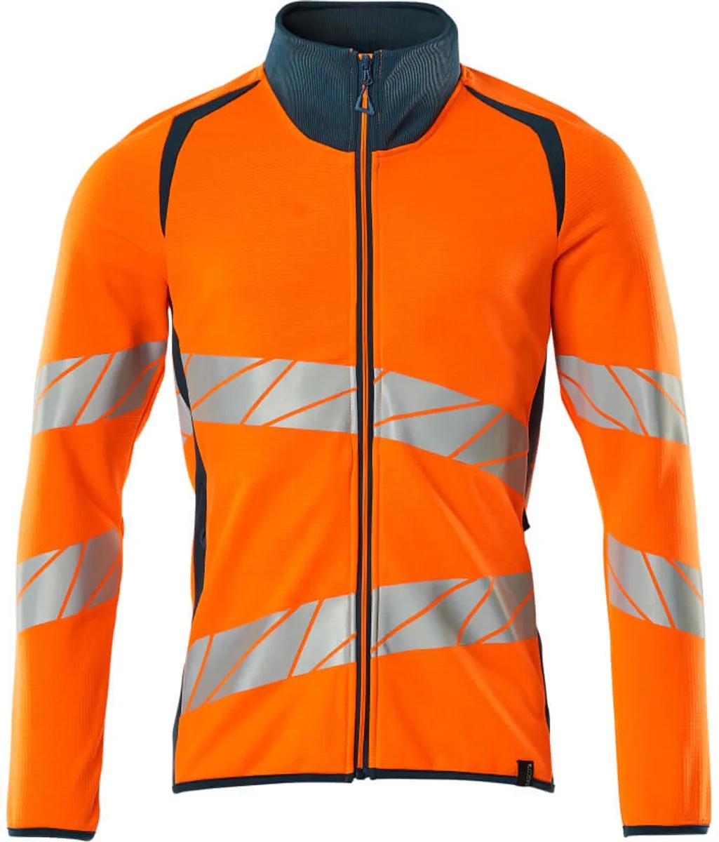 Accelerate Safe Sweatshirt met rits 19184-781 - hi-vis oranje/donkerpetrol de Mascot, Hi-vis oranje, Donkerpetrol, XXL – image du produit