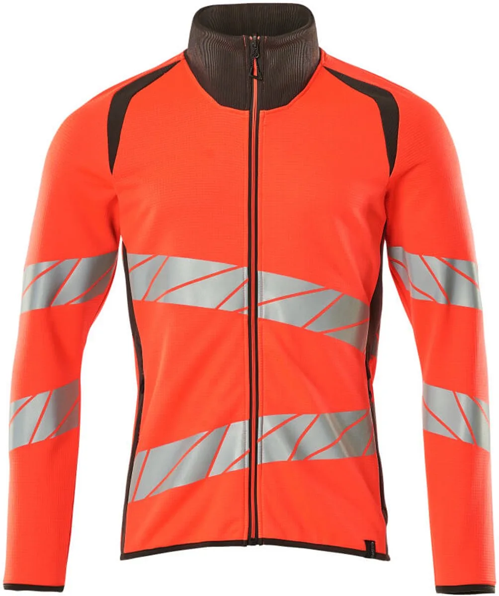 Accelerate Safe Sweatshirt met rits 19184-781 - hi-vis rood/donkerantraciet de Mascot, Hi-vis rood, Donkerantraciet, XXL – image du produit