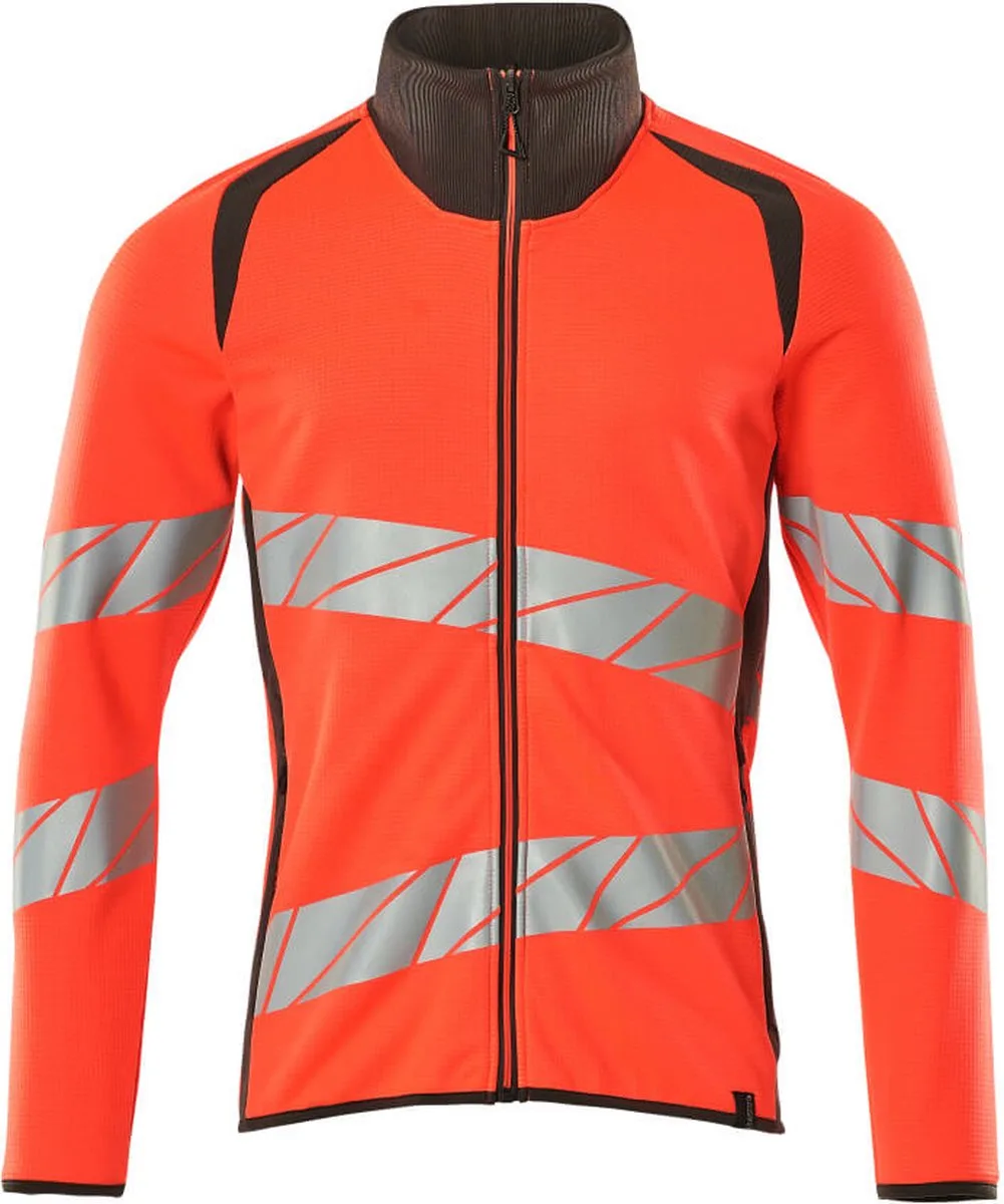 Accelerate Safe Sweatshirt met rits 19184-781 - hi-vis rood/donkerantraciet von Mascot, Hi-vis rood, Donkerantraciet, XL – Produktbild
