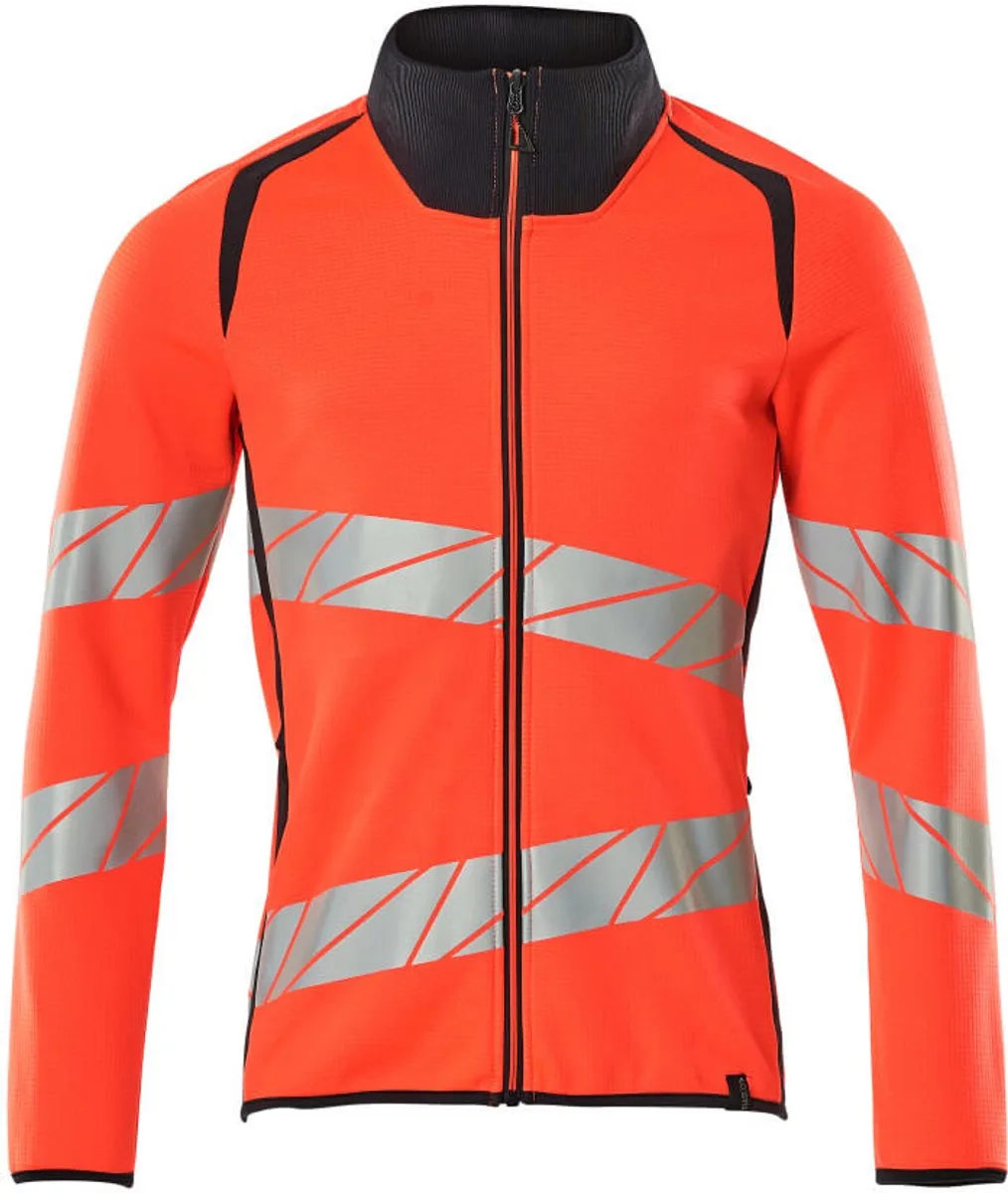 Accelerate Safe Sweatshirt met rits 19184-781 - hi-vis rood/donkermarine fra Mascot, Hi-vis rood, Donkermarine, XXL – produktbillede