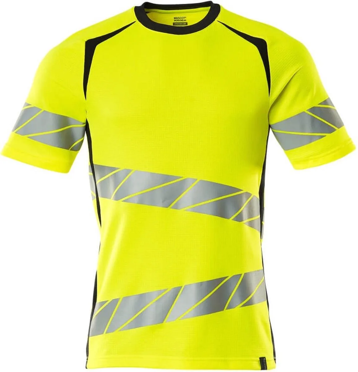 Accelerate Safe T-shirt 19082-771 - hi-vis geel/donkermarine von Mascot, Hi-vis geel, Donkermarine, XXL – Produktbild