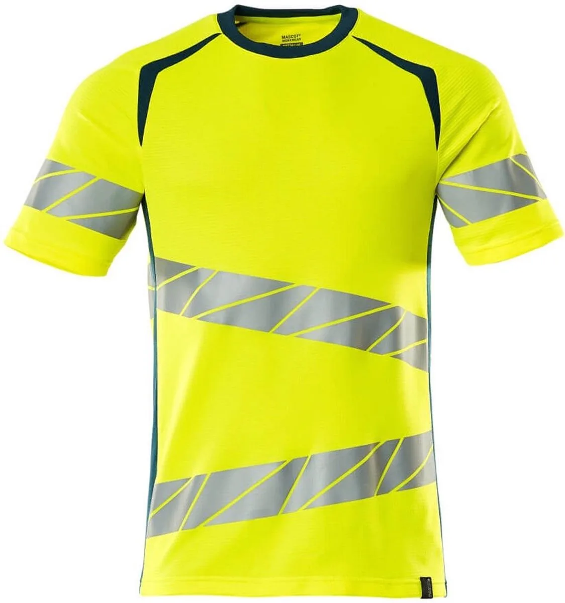Accelerate Safe T-shirt 19082-771 - hi-vis geel/donkerpetrol van Mascot, Hi-vis geel, Donkerpetrol, XXL – productafbeelding