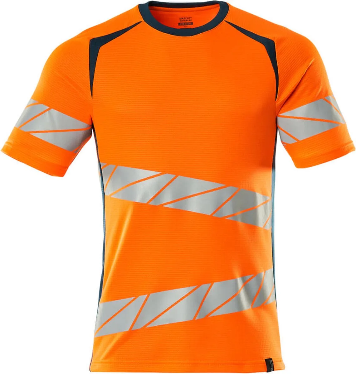 Accelerate Safe T-shirt 19082-771 - hi-vis oranje/donkerpetrol von Mascot, Hi-vis oranje, Donkerpetrol, 3XL – Produktbild