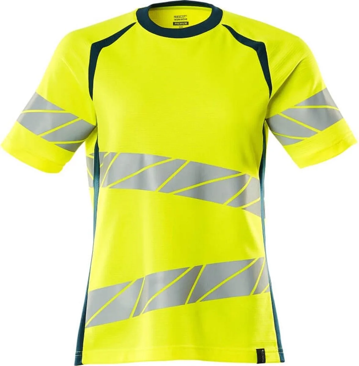 Accelerate Safe T-shirt 19092-771 - hi-vis geel/donkerpetrol fra Mascot, Hi-vis geel, Donkerpetrol, XXL – produktbillede
