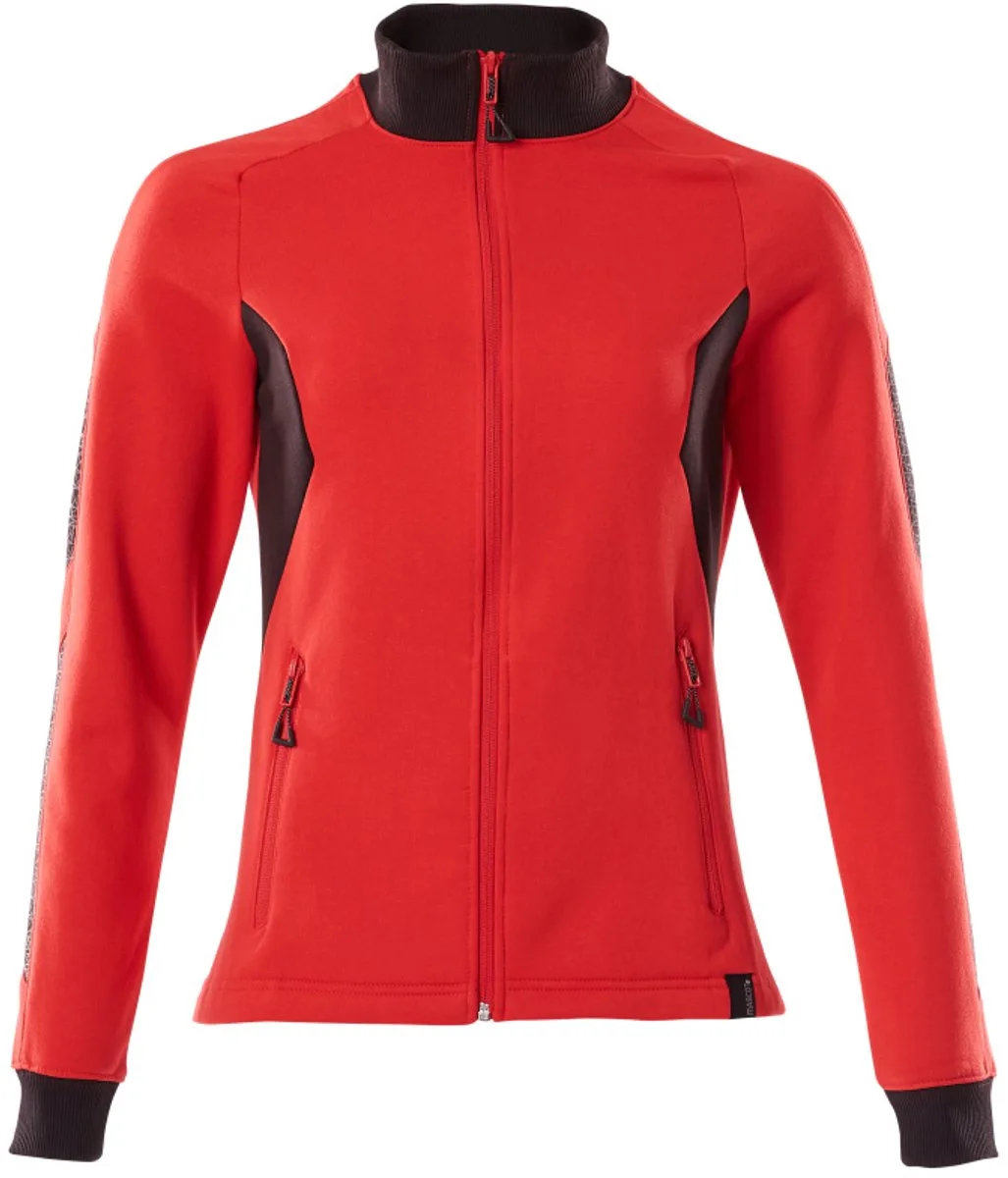 Accelerate Sweatshirt met rits 18494-962 - signaalrood/zwart van Mascot, Signaalrood, Zwart, XXL – productafbeelding