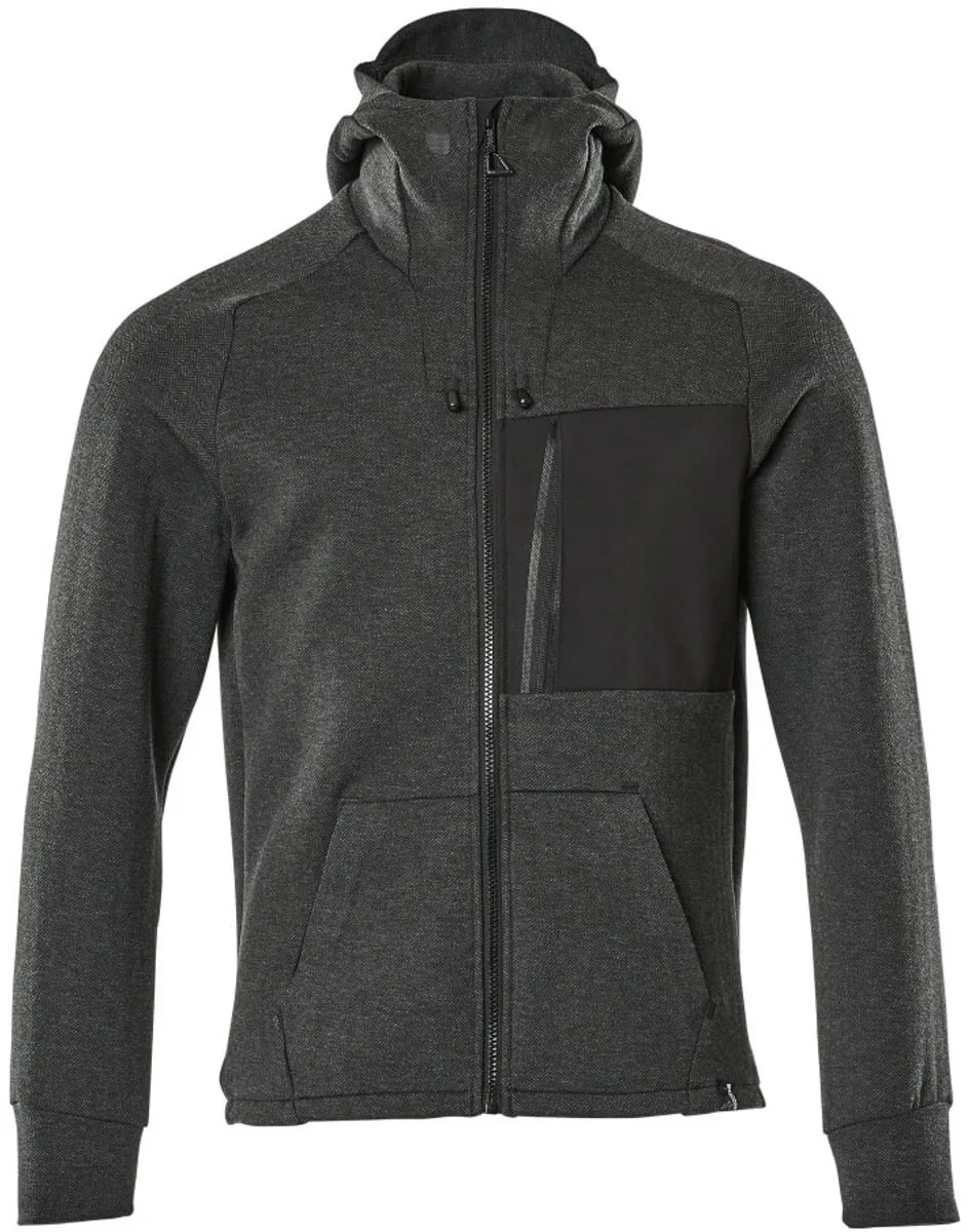 Advanced Capuchontrui met rits 17384-319 - Zwart von Mascot, Schwarz, L – Produktbild