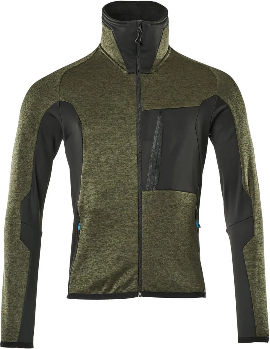 Advanced Fleecetrui met rits 17103-316 - Mosgroen/Zwart von Mascot, Mosgroen, Schwarz, L – Produktbild