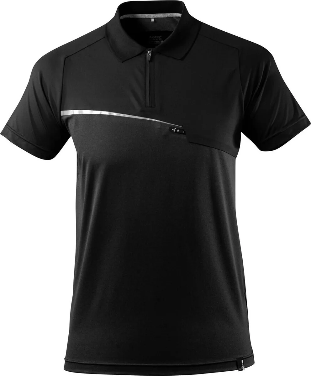 Advanced Poloshirt met borstzak 17283-945 - Zwart von Mascot, Schwarz, XL – Produktbild