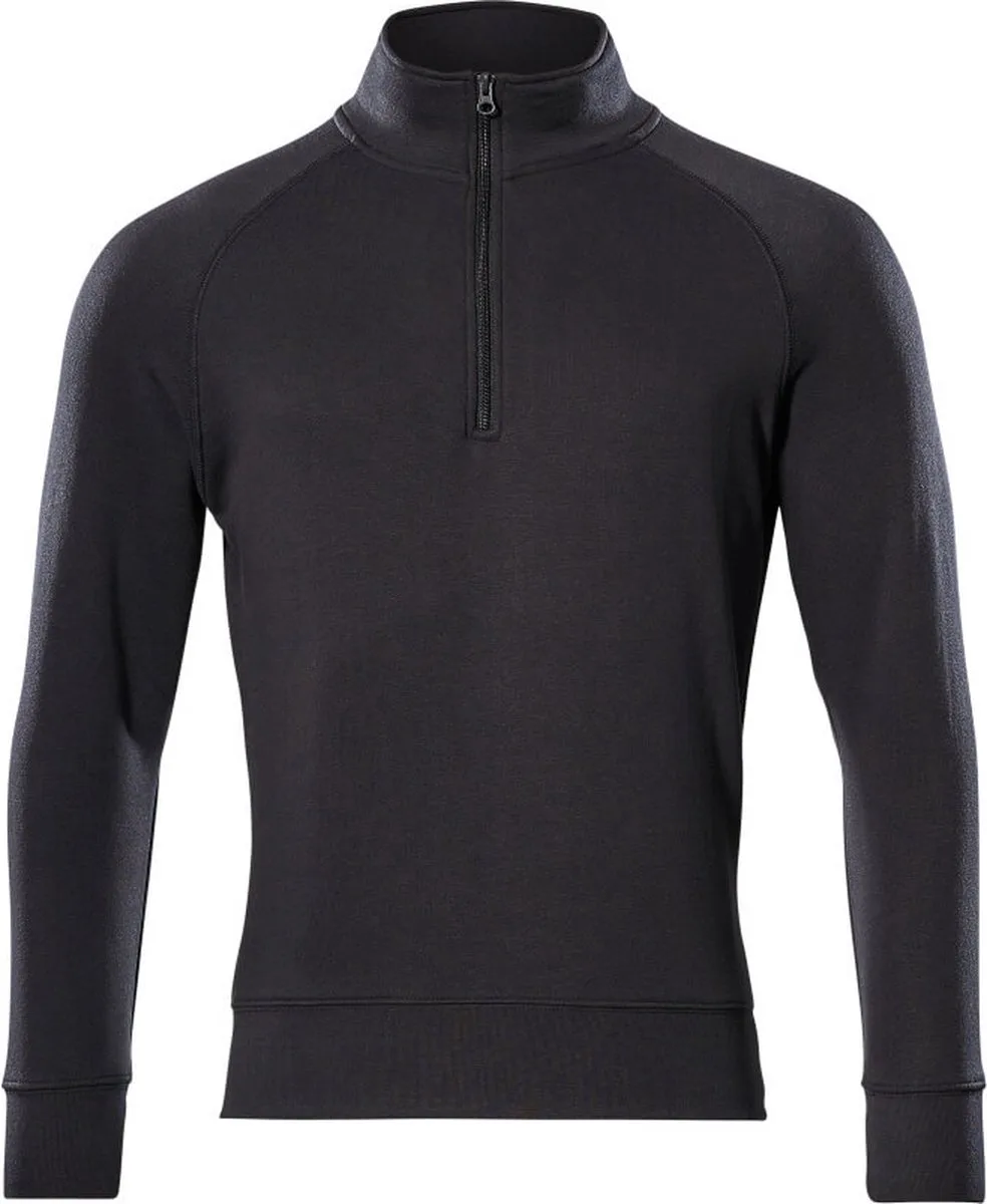Crossover Sweatshirt met korte rits 50611-971 - Zwart fra Mascot, Sort, L – produktbillede