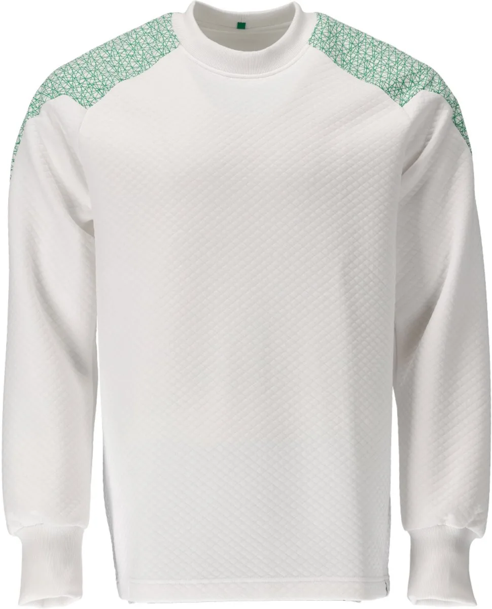 Food & Care Sweatshirt 20084-932 - wit/helder groen van Mascot, Wit, Helder groen, XXL – productafbeelding