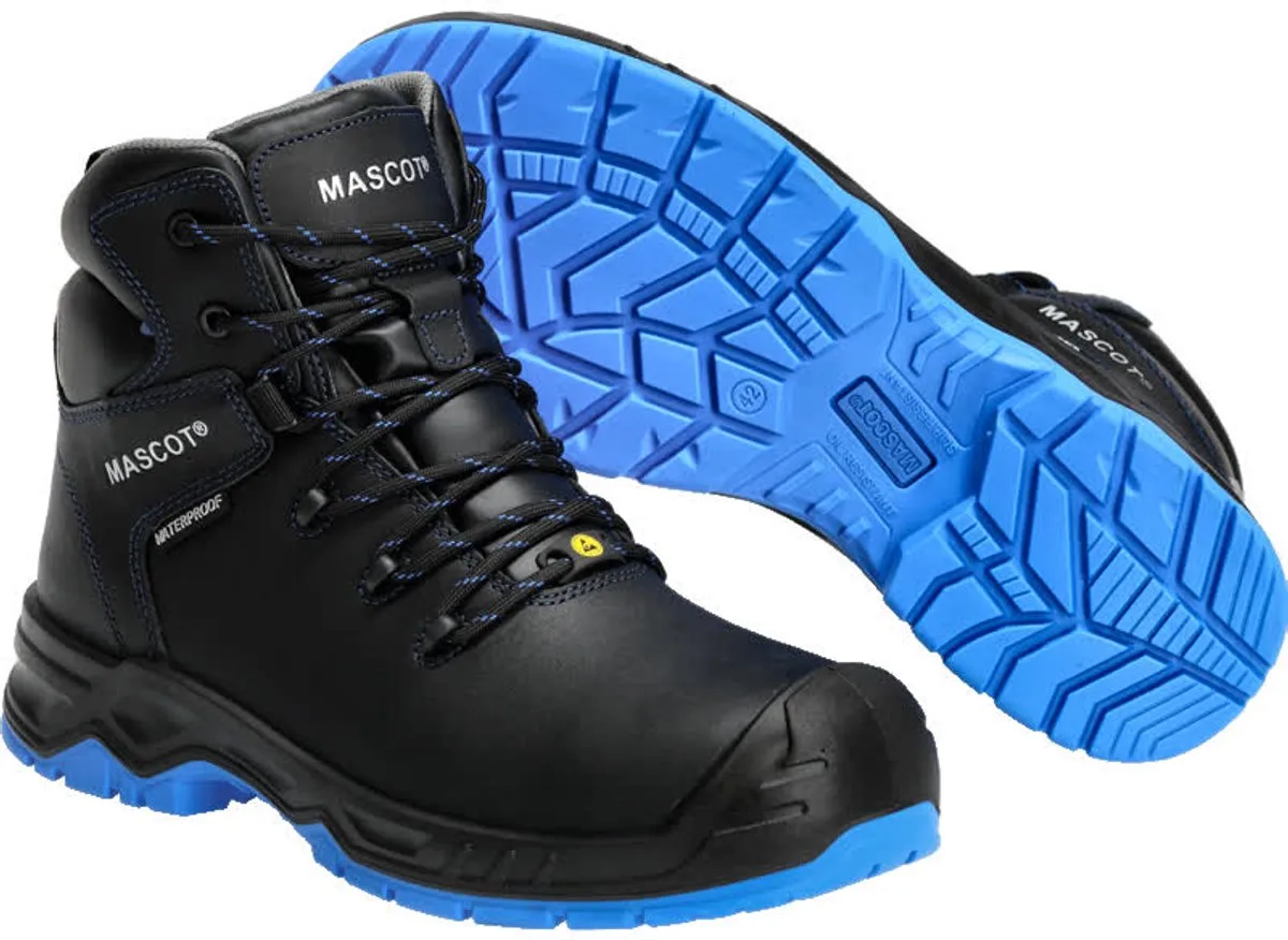 Footwear Flex Veiligheidsschoenen hoog F0141-902 - Zwart/Korenblauw de Mascot, Noir, Korenblauw, 47 – image du produit