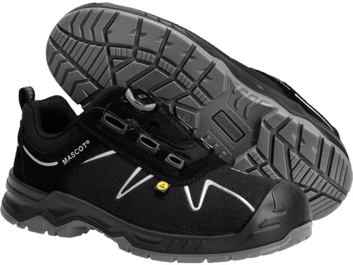 Footwear Flex Veiligheidsschoenen laag F0122-771 - Zwart/Zilver van Mascot, Zwart, Zilver, 45 – productafbeelding