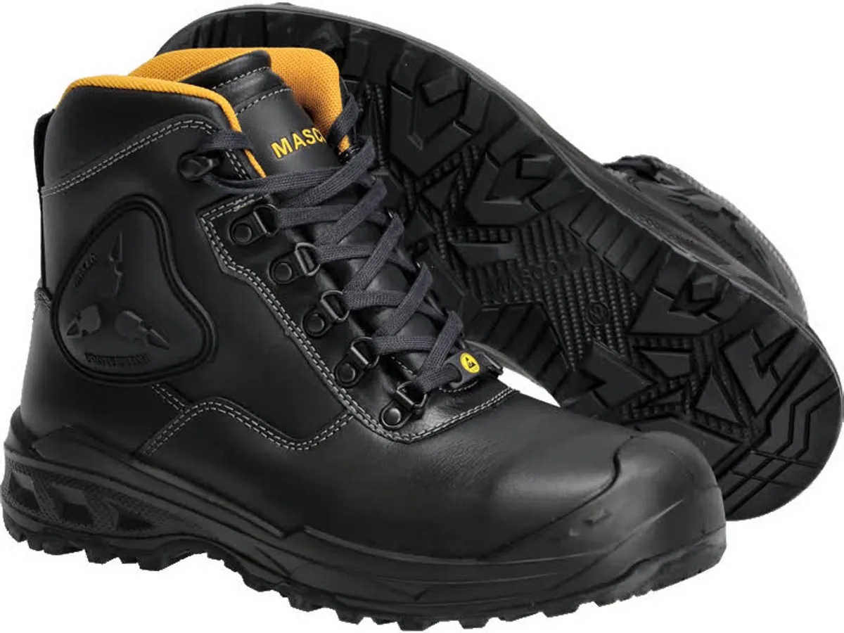 Footwear Industry Veiligheidsschoenen hoog F0165-902 - Zwart/Geel de Mascot, Noir, Jaune, 47 – image du produit