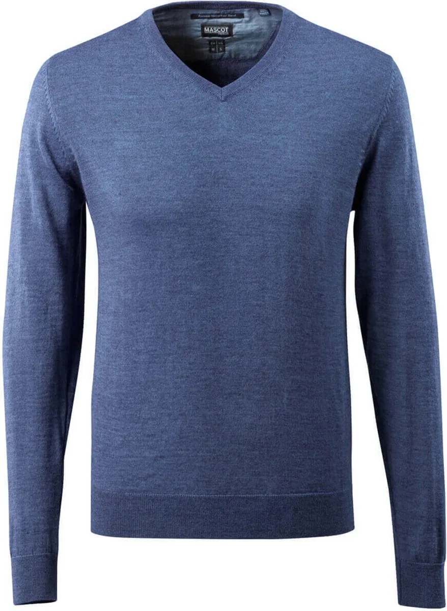 Frontline Gebreide trui 50635-989 - blauw-gemêleerd fra Mascot, Blauw-gemêleerd, M – produktbillede