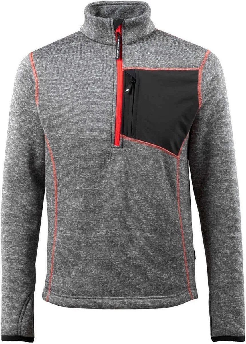 Hardwear Gebreide trui met korte rits 50149-951 - grijs-gemêleerd de Mascot, Grijs-gemêleerd, XXL – image du produit