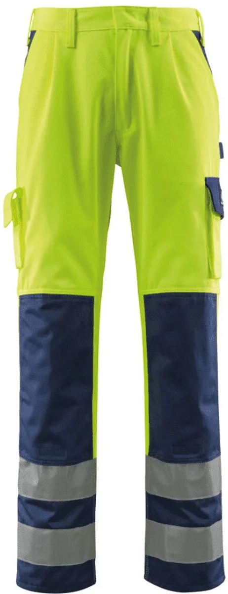 Safe Compete Broek met kniezakken 07179-470 - hi-vis geel/marine - 82 van Mascot, Hi-vis geel, Marine, C50 – productafbeelding