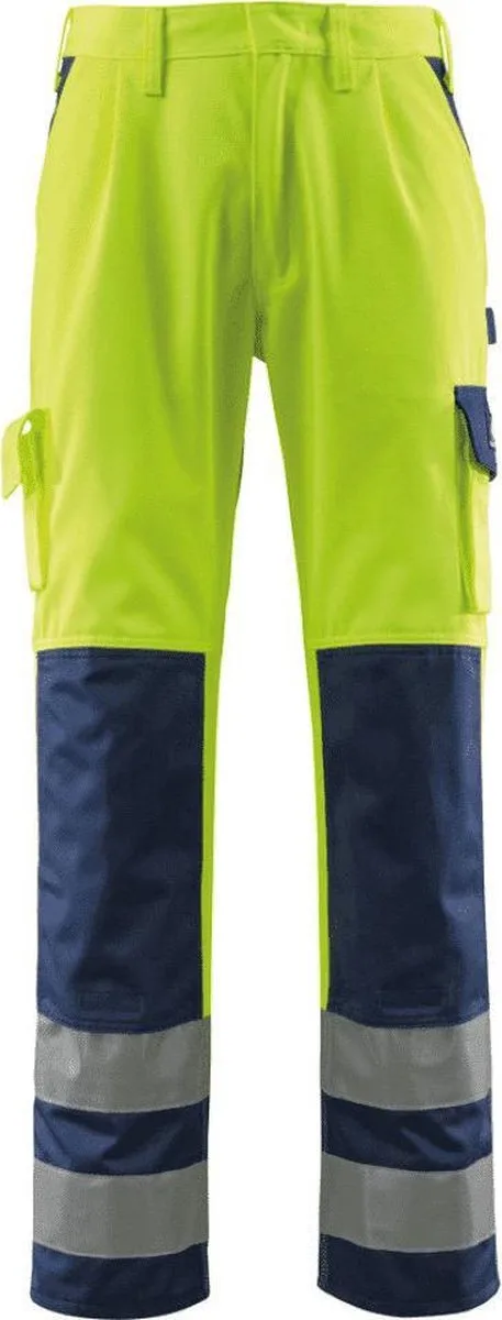 Safe Compete Broek met kniezakken 07179-470 - hi-vis geel/marine - 82 de Mascot, Hi-vis geel, Marine, C52 – image du produit
