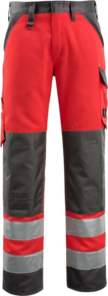 Safe Light Broek met kniezakken 15979-948 - hi-vis rood/donkerantraciet - 82 van Mascot, Hi-vis rood, Donkerantraciet, C44 – productafbeelding