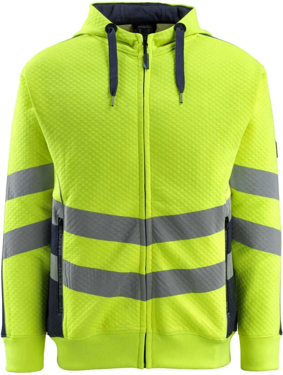 Safe Supreme Capuchontrui met rits 50138-932 - hi-vis geel/donkermarine de Mascot, Hi-vis geel, Donkermarine, XXL – image du produit