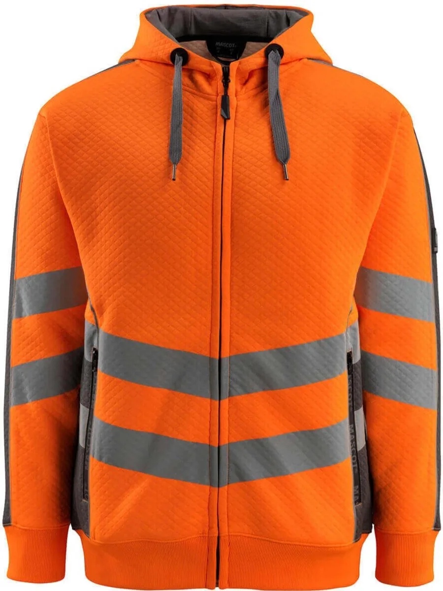 Safe Supreme Capuchontrui met rits 50138-932 - hi-vis oranje/donkerantraciet von Mascot, Hi-vis oranje, Donkerantraciet, L – Produktbild