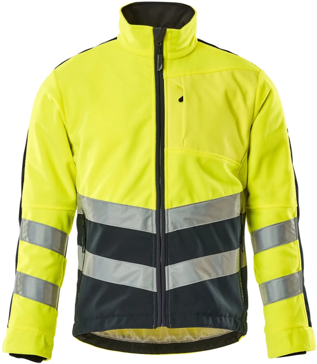 Safe Supreme Fleece jas 15503-259 - hi-vis geel/donkermarine fra Mascot, Hi-vis geel, Donkermarine, XXL – produktbillede
