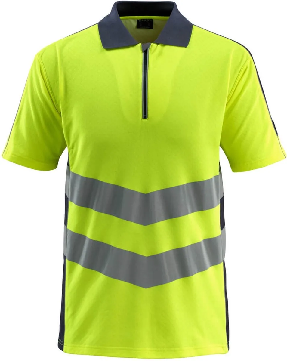 Safe Supreme Poloshirt 50130-933 - hi-vis geel/donkermarine de Mascot, Hi-vis geel, Donkermarine, L – image du produit