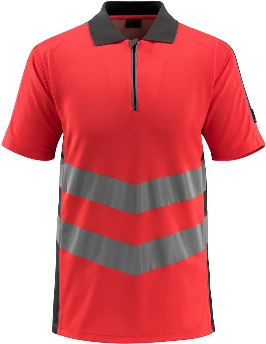 Safe Supreme Poloshirt 50130-933 - hi-vis rood/donkerantraciet van Mascot, Hi-vis rood, Donkerantraciet, XXL – productafbeelding