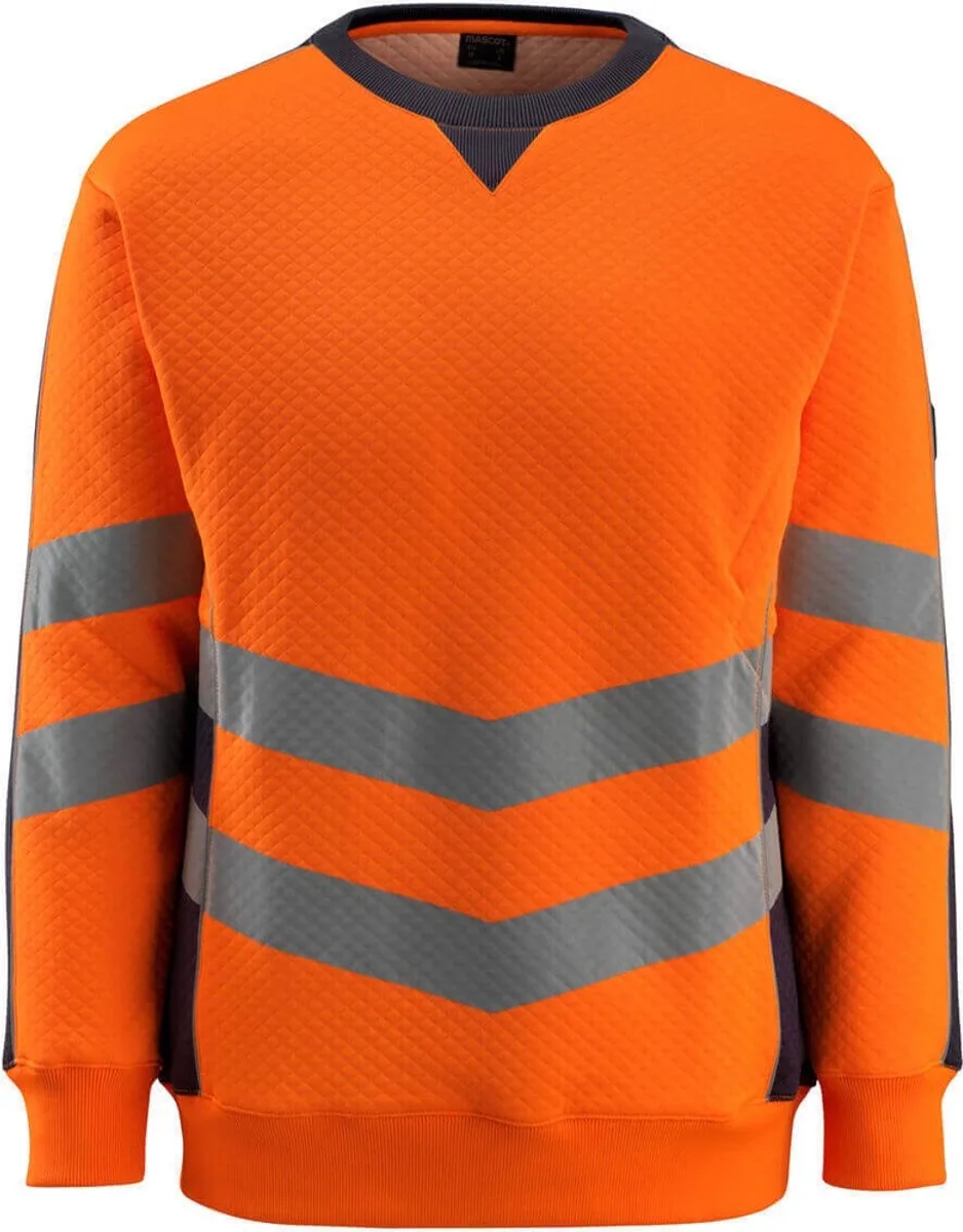 Safe Supreme Sweatshirt 50126-932 - hi-vis oranje/donkermarine von Mascot, Hi-vis oranje, Donkermarine, XL – Produktbild