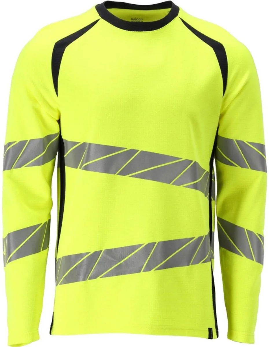 T-shirt met lange mouwen Accelerate Multisafe 21381-327 von Mascot, Hi-vis Gelb, Schwarzblau – Produktbild