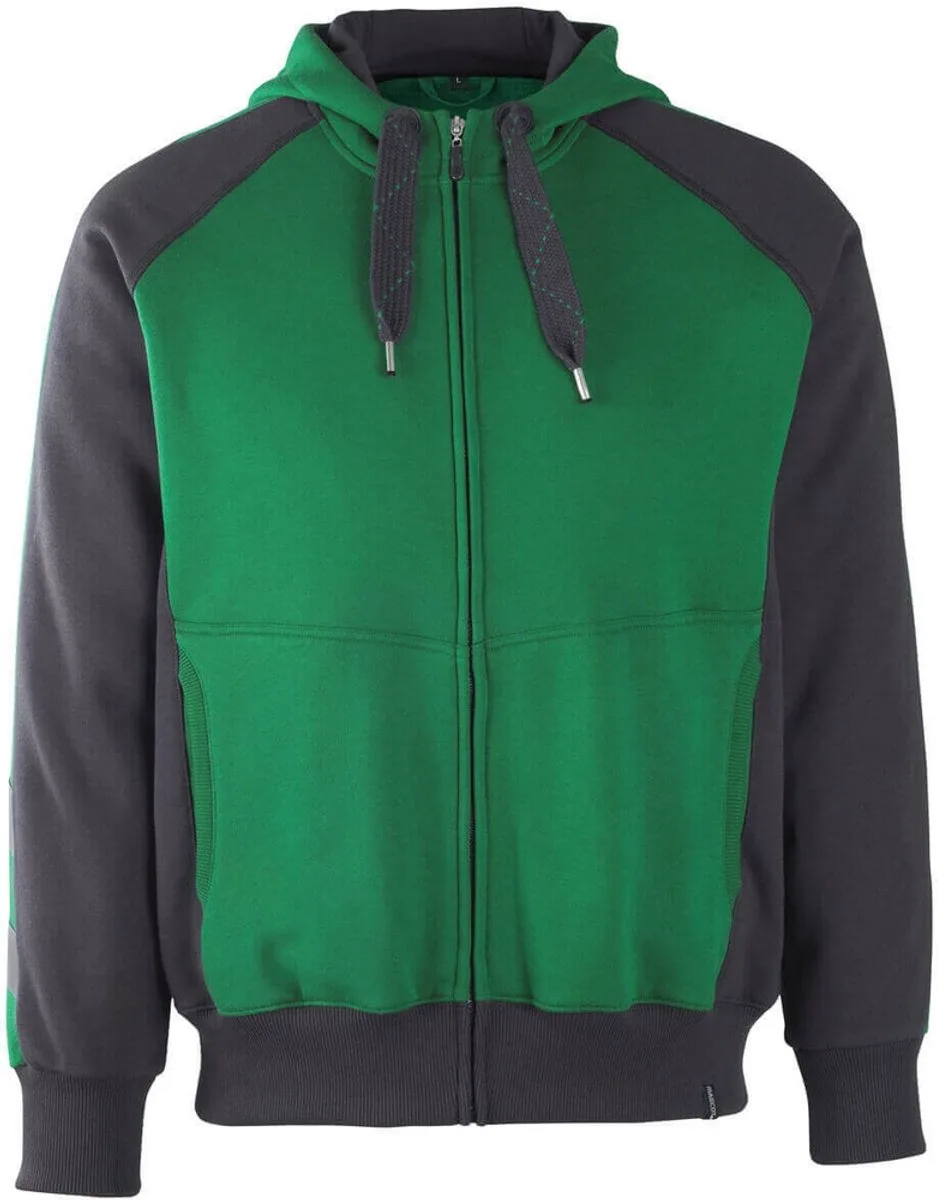 Unique Capuchontrui met rits 50566-963 - Groen/Zwart von Mascot, Grün, Schwarz, XS – Produktbild
