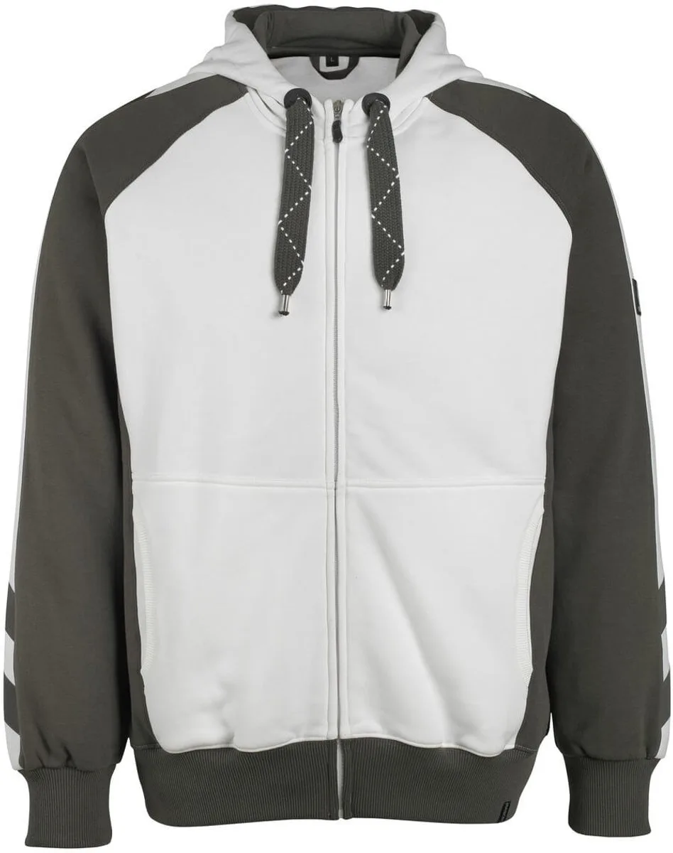 Unique Capuchontrui met rits 50566-963 - wit/donkerantraciet de Mascot, Blanc, Donkerantraciet, XXL – image du produit