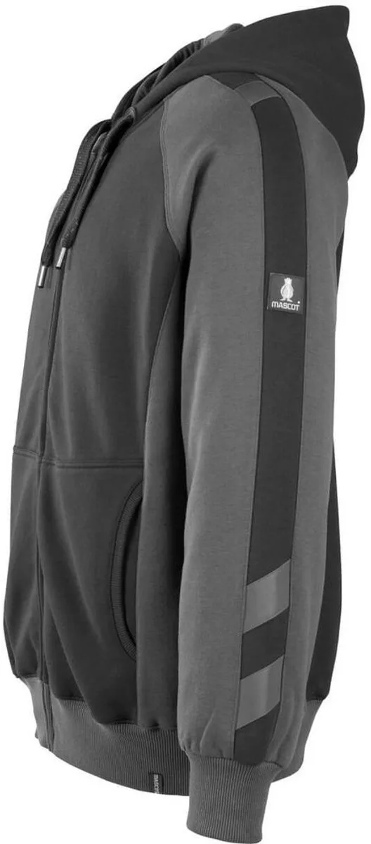Unique Capuchontrui met rits 50566-963 - zwart/donkerantraciet de Mascot, Noir, Donkerantraciet, XL – image du produit