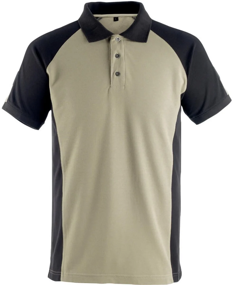 Unique Poloshirt 50569-961 - lichtkhaki/zwart de Mascot, Lichtkhaki, Noir, XXL – image du produit