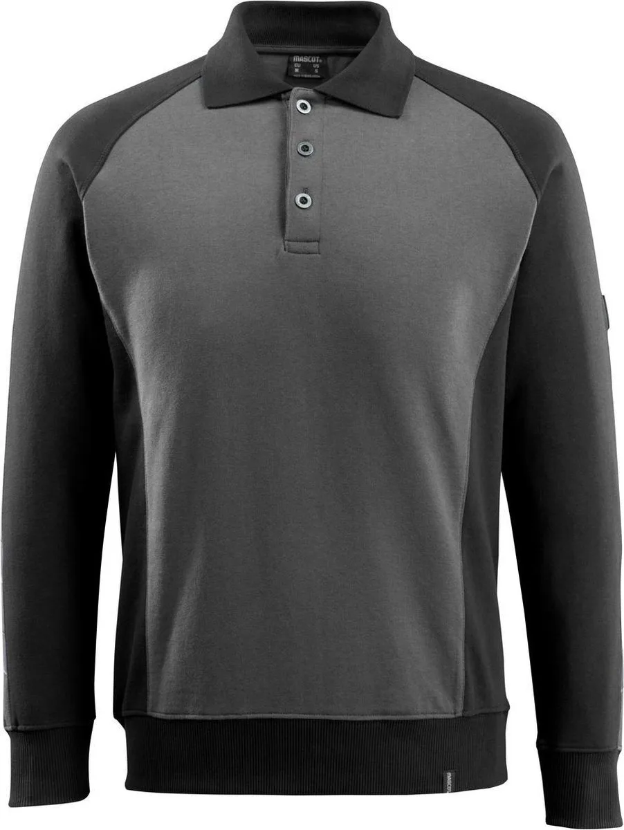 Unique Polosweatshirt 50610-962 - donkerantraciet/zwart de Mascot, Donkerantraciet, Noir, XXL – image du produit