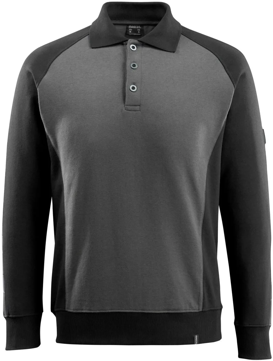 Unique Polosweatshirt 50610-962 - donkerantraciet/zwart von Mascot, Donkerantraciet, Schwarz, M – Produktbild