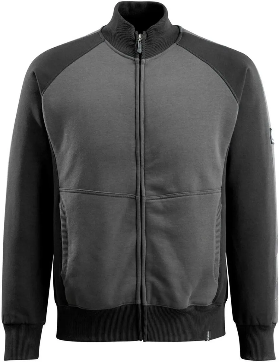Unique Sweatshirt met rits 50565-963 - donkerantraciet/zwart by Mascot, Donkerantraciet, Black, XXL – product image