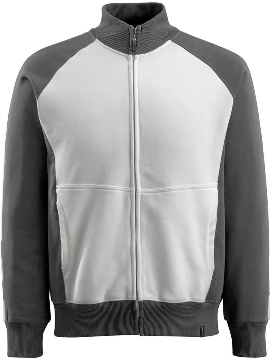 Unique Sweatshirt met rits 50565-963 - wit/donkerantraciet by Mascot, White, Donkerantraciet, XXL – product image