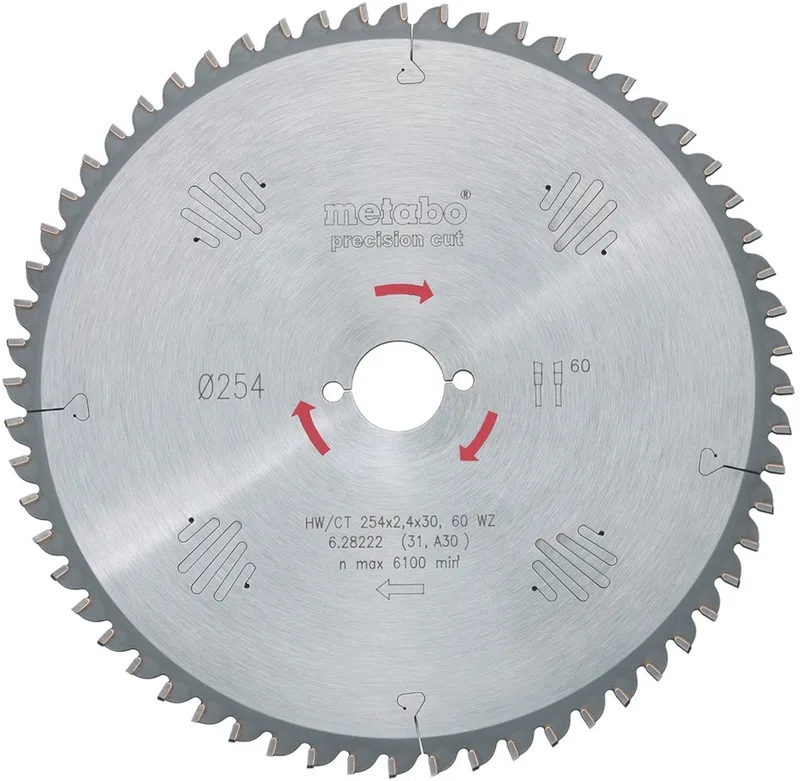 628057000 Precision Cut Cirkelzaagblad - 315 x 30 x 48T - Hout / MDF de Metabo – image du produit