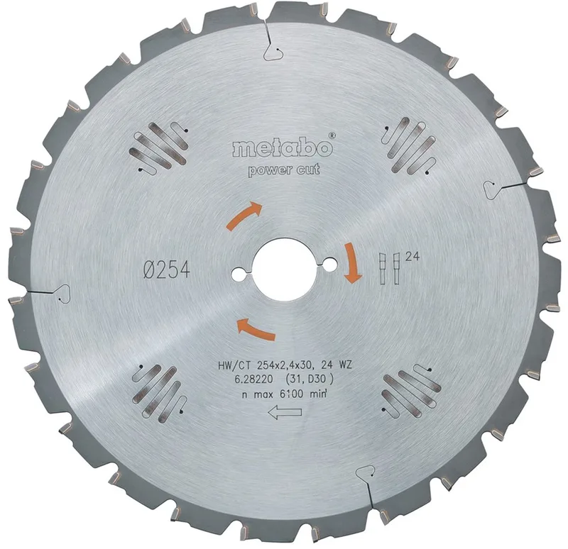 628220000 HM-cirkelzaagblad Ø 254 x 30 mm 24 WZ by Metabo – product image