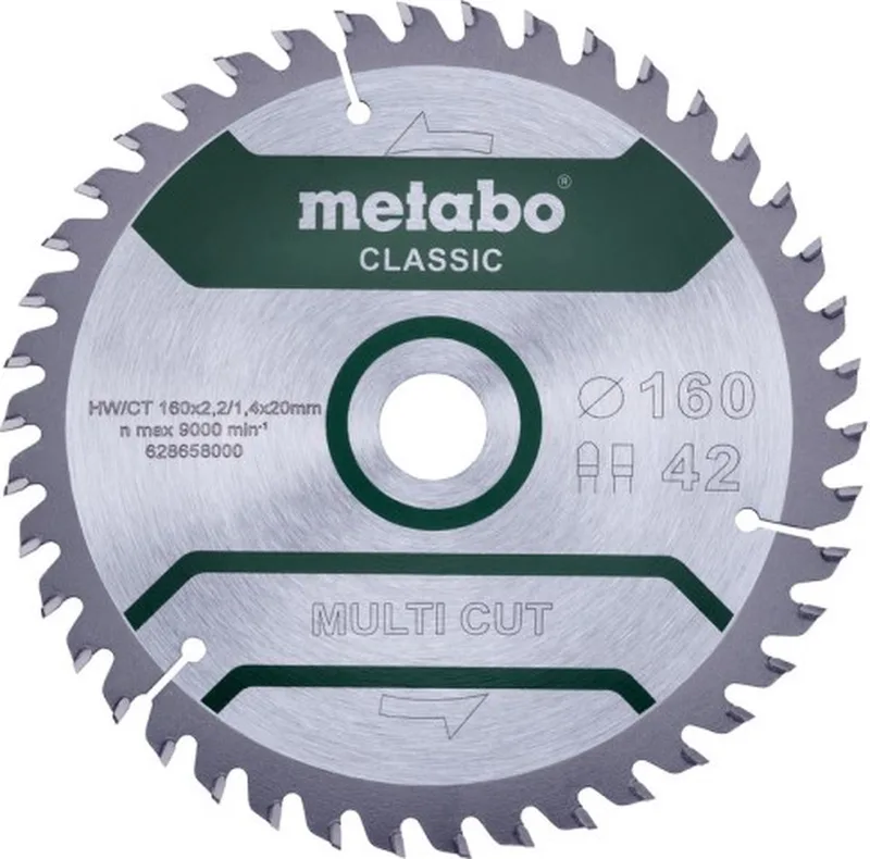 MULTI CUT CLASSIC 628658000 Kreissägeblatt 160 x 20 x 1.4 mm Zähneanzahl: 42 1 St. von Metabo – Produktbild