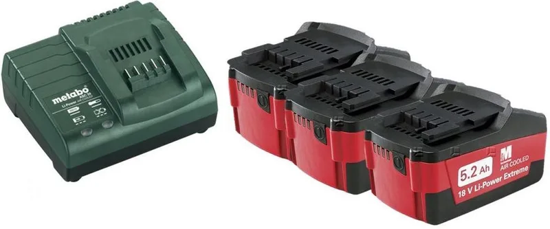 685048000 18V Li-Ion accu starterset (3x 5.2Ah) + lader by Metabo – product image