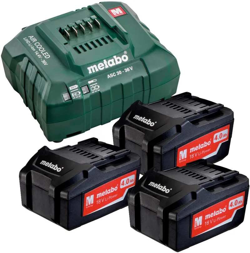 685049000 18V Li-Ion accu starterset (3x 4.0Ah) + lader by Metabo – product image