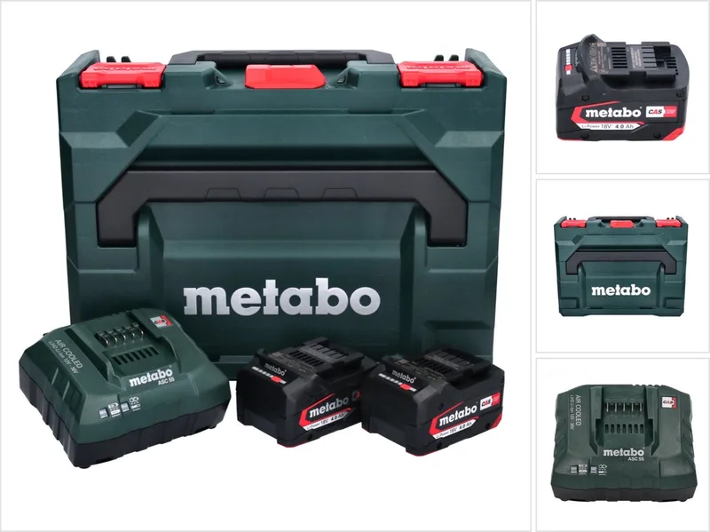 685064000 18V Li-Ion accu starterset (2x 4.0Ah) + lader in Metaloc von Metabo – Produktbild