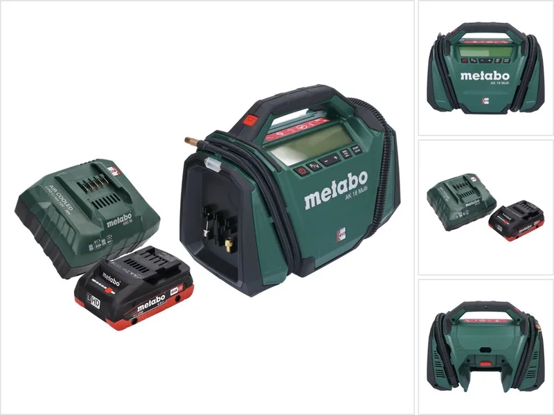 AK 18 Multi accucompressor 18 V 11 bar + 1x accu 4,0 Ah + oplader de Metabo, Vert – image du produit