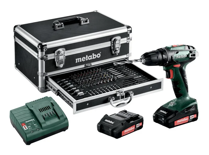 Akku-Bohrschrauber BS 18V, 18 V, 2 Akkus + Alu-Koffer + viel Zubehör von Metabo – Produktbild 1 von 2