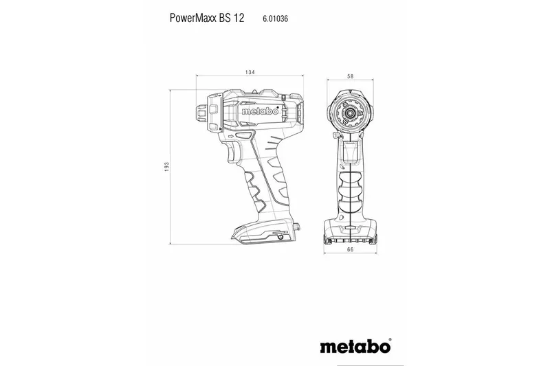 Akku-Bohrschrauber POWERMAXX BS 12 SET (601036870), max. 1400,00 U/min, mit Akku und Ladegerät von Metabo – Produktbild 4 von 4