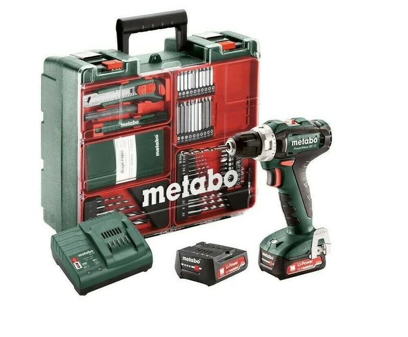 Akku-Bohrschrauber POWERMAXX BS 12 SET (601036870), max. 1400,00 U/min, mit Akku und Ladegerät von Metabo – Produktbild 1 von 4