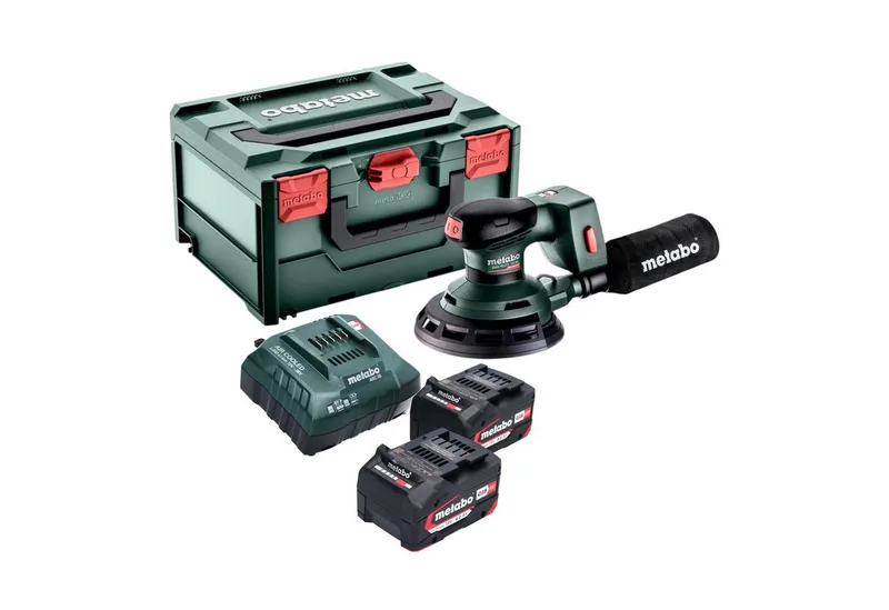 Akku-Exzenterschleifer SXA 18 LTX 150 BL 18 V 150 mm Brushless + 2x Akku 4,0 Ah + Ladegerät fra Metabo – produktbillede