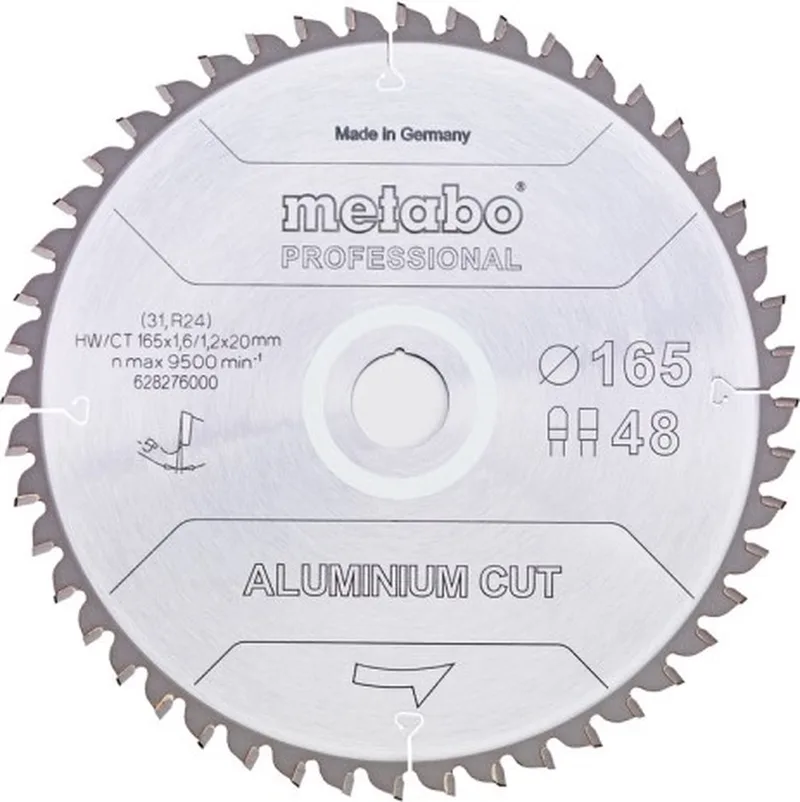 ALUMINIUM CUT PROFESSIONAL 628288000 Lame de scie circulaire 160 x 20 x 1.2 mm Nombre de dents: 48 1 pc(s) de Metabo – image du produit