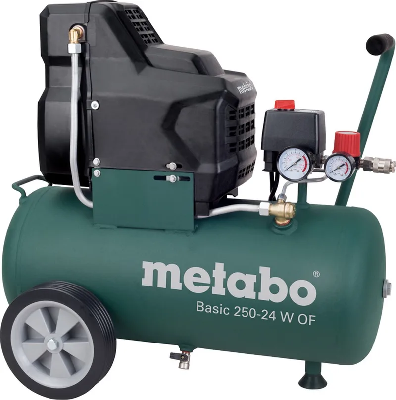 Basic 250-24 W OF olievrij compressor - 1500W - 8 bar - 24L - 100 l/min van Metabo – productafbeelding